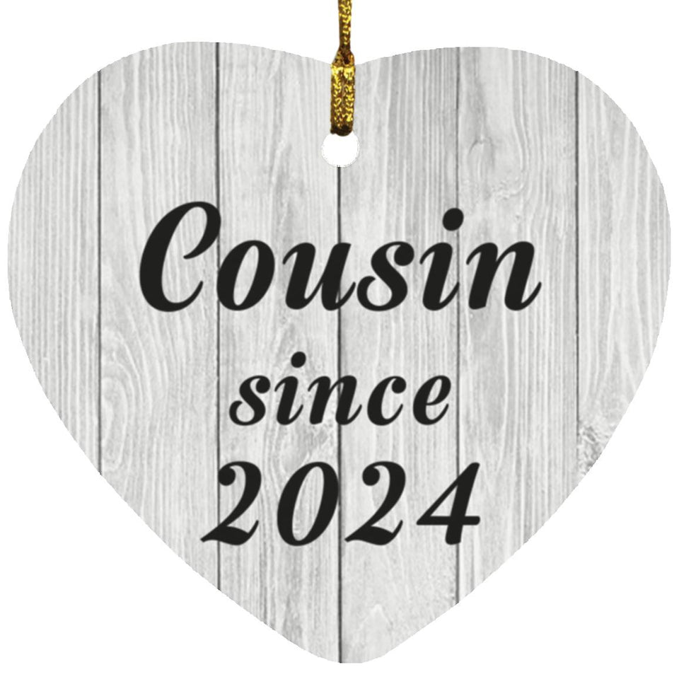 Cousin Since 2024 - Heart Ornament F