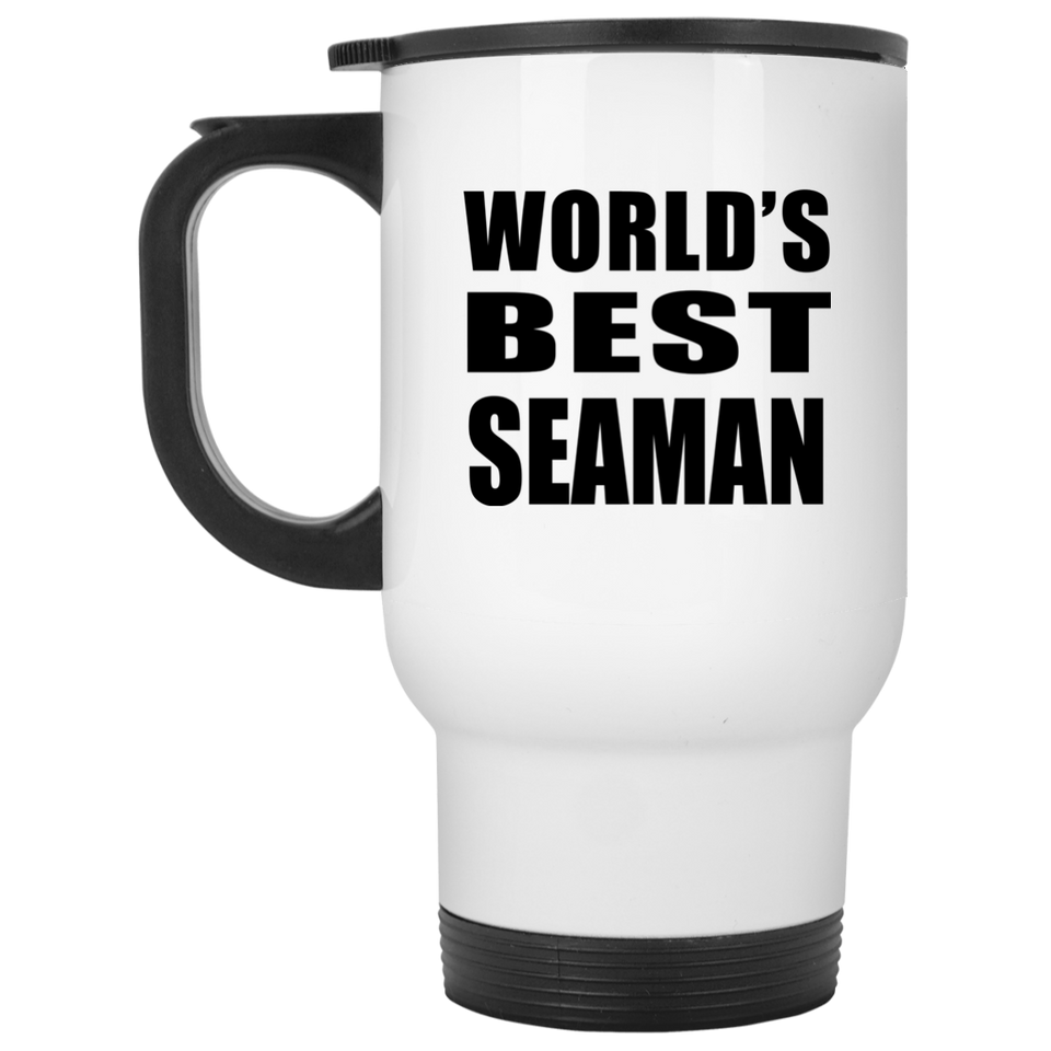 World's Best Seaman - White Travel Mug