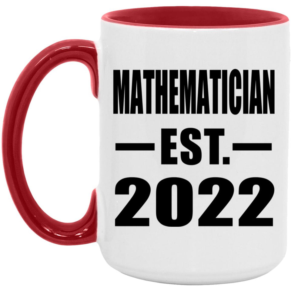 Mathematician Established EST. 2022 - 15oz Accent Mug Red