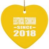 Electrical Technician Since 2018 - Heart Ornament