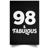 98th Birthday 98 & Fabulous - Poster Portrait