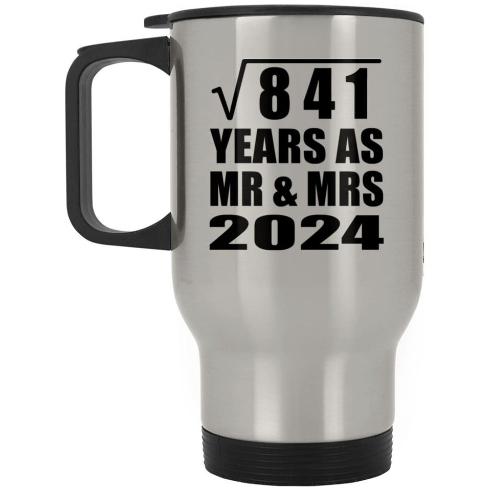 29th Anniversary Square Root of 841 Years As Mr & Mrs 2024 - Silver Travel Mug