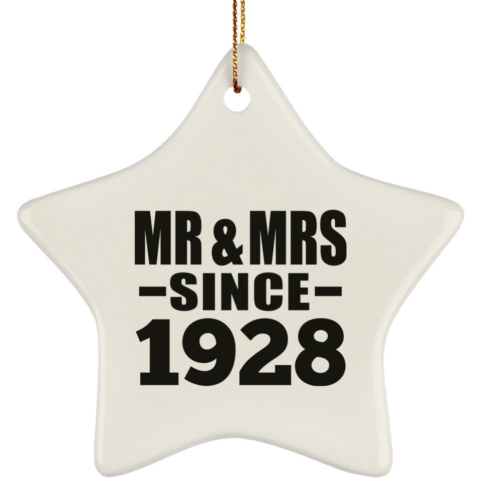 96th Anniversary Mr & Mrs Since 1928 - Star Ornament
