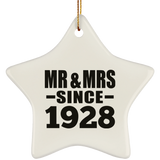 96th Anniversary Mr & Mrs Since 1928 - Star Ornament
