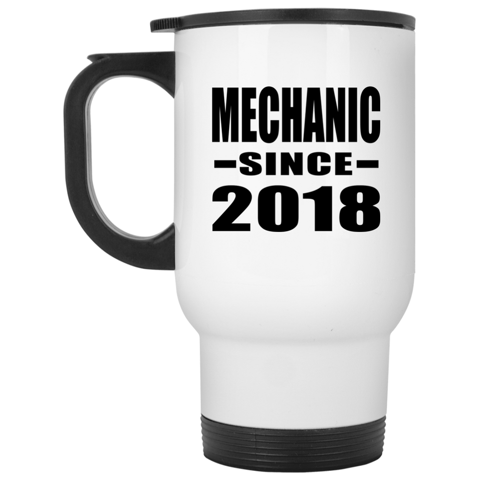 Mechanic Since 2018 - White Travel Mug