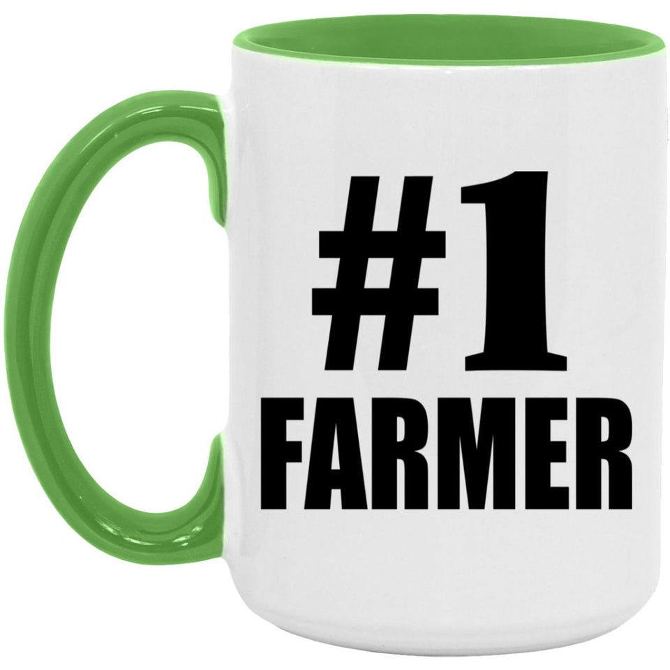 Number One #1 Farmer - 15oz Accent Mug Green