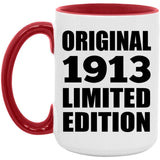 111th Birthday Original 1913 Limited Edition - 15oz Accent Mug Red