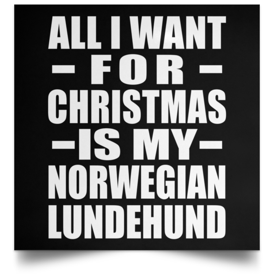All I Want For Christmas Is My Norwegian Lundehund - Poster Square