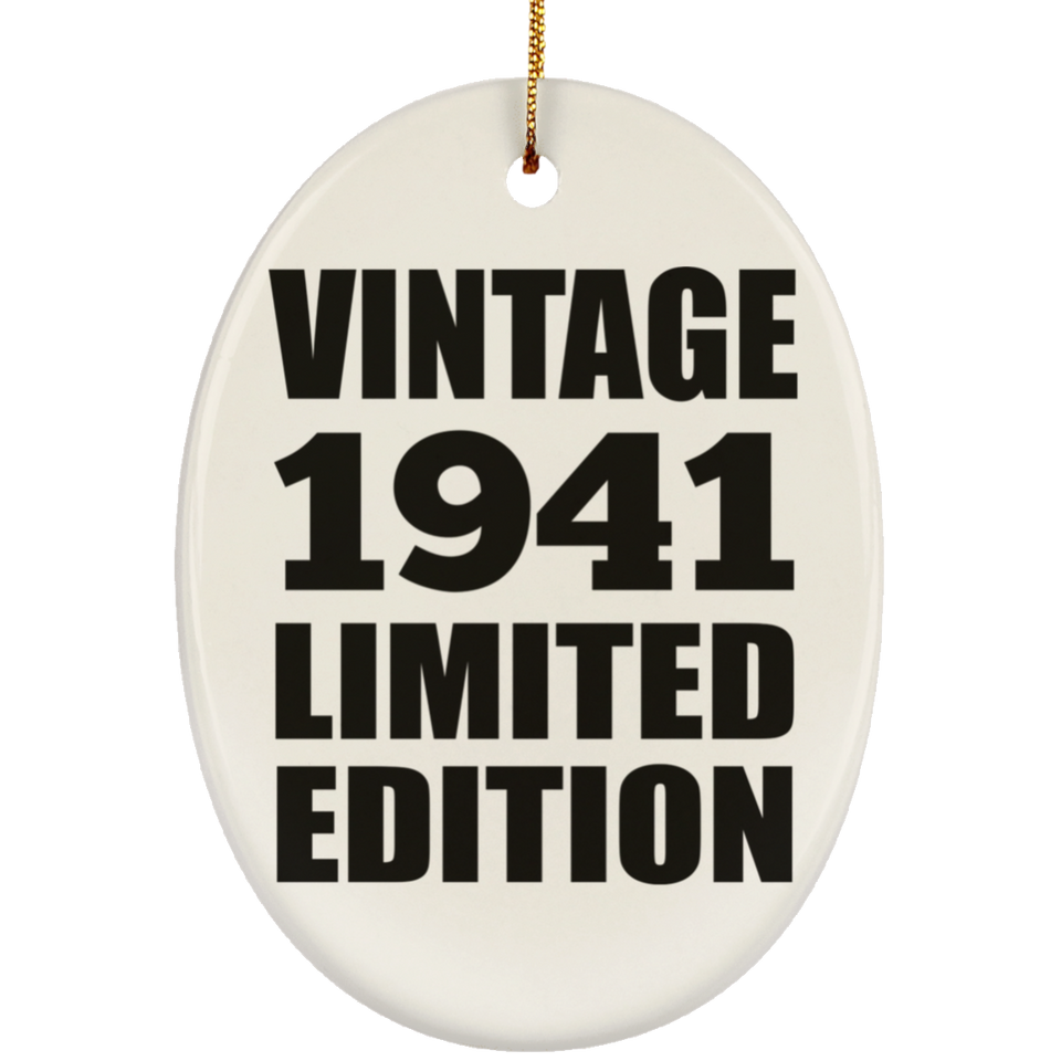 83rd Birthday Vintage 1941 Limited Edition - Oval Ornament