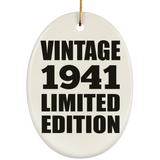 83rd Birthday Vintage 1941 Limited Edition - Oval Ornament