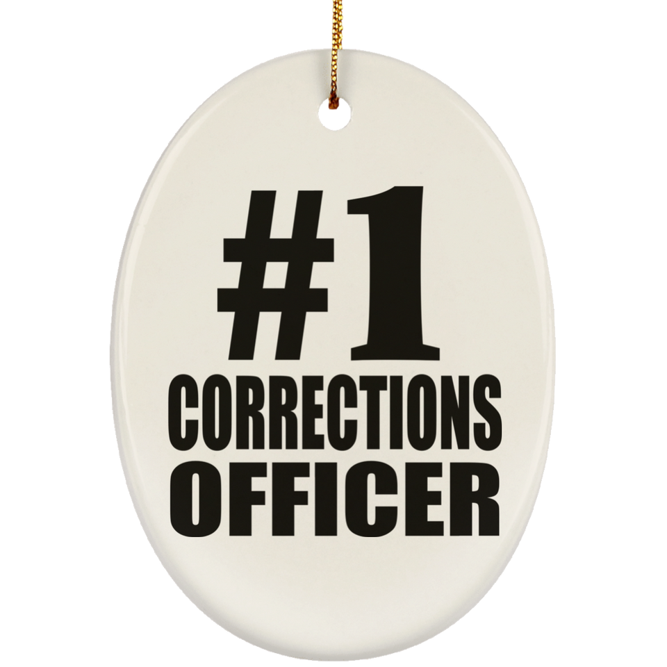 Number One #1 Corrections Officer - Oval Ornament