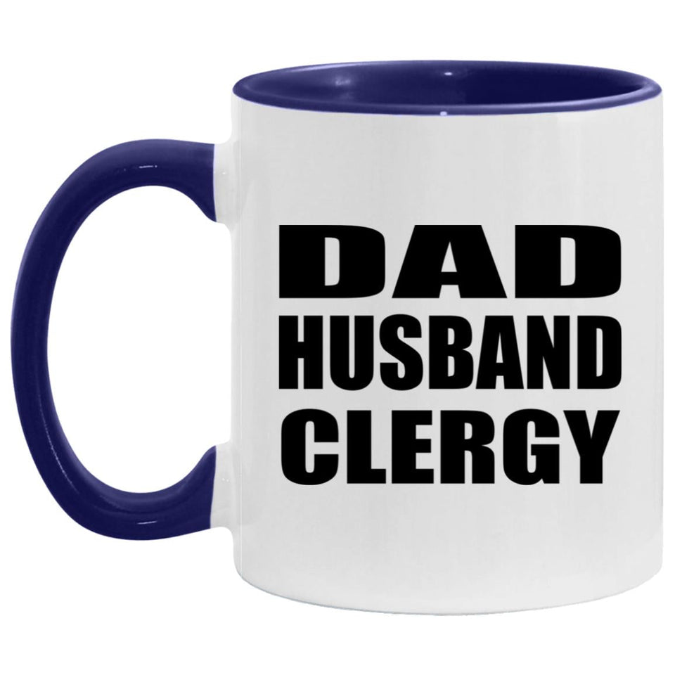 Dad Husband Clergy - 11oz Accent Mug Purple