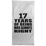 17th Anniversary 17 Years of Being Mrs Always Right - Hand Towel
