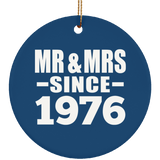 48th Anniversary Mr & Mrs Since 1976 - Circle Ornament