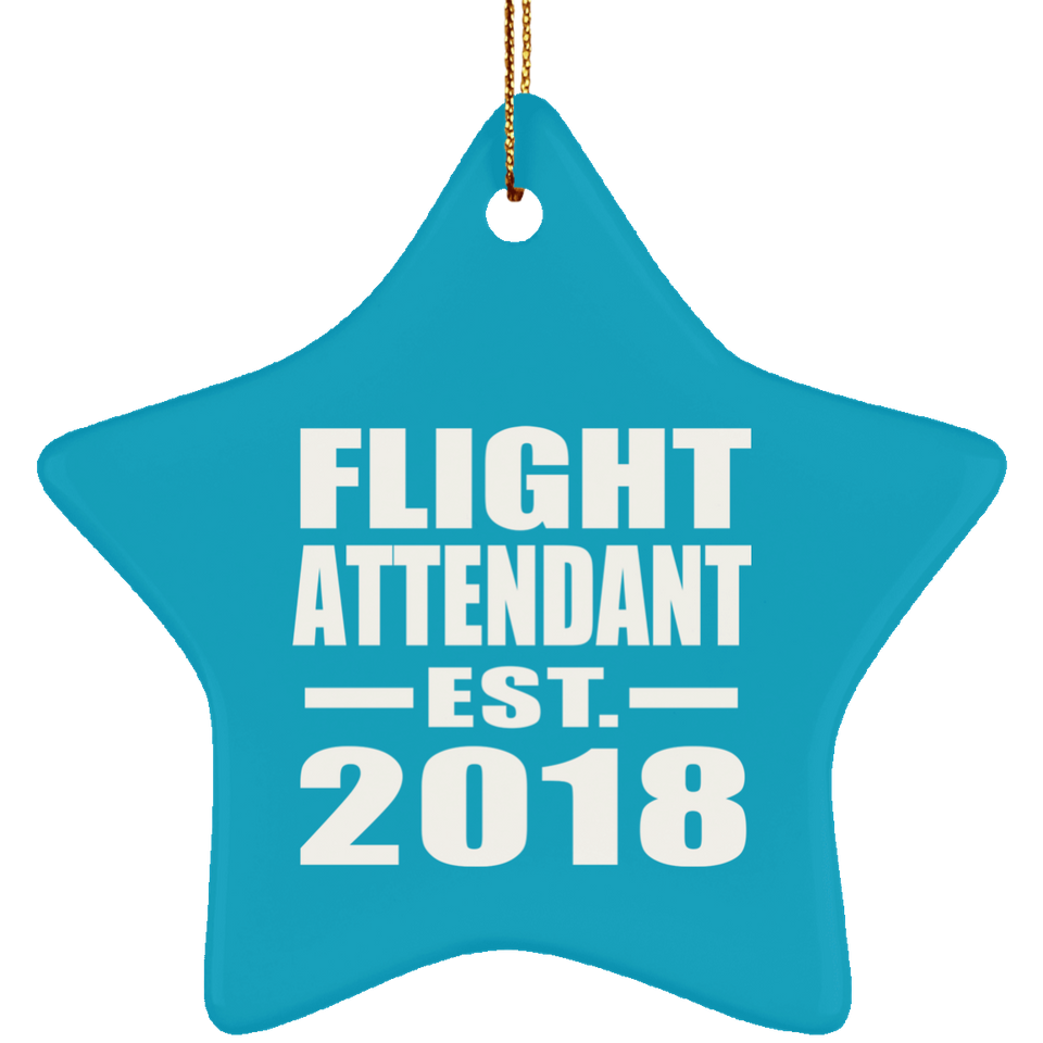 Flight Attendant Established EST. 2018 - Star Ornament