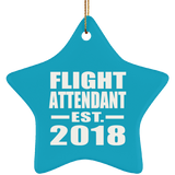 Flight Attendant Established EST. 2018 - Star Ornament