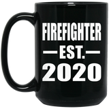Firefighter Established EST. 2020 - 15oz Coffee Mug Black