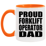 Proud Forklift Operator Dad - 11oz Accent Mug Orange