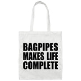 Bagpipes Makes Life Complete - Tote Bag White