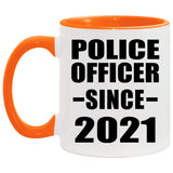 Police Officer Since 2021 - 11oz Accent Mug Orange