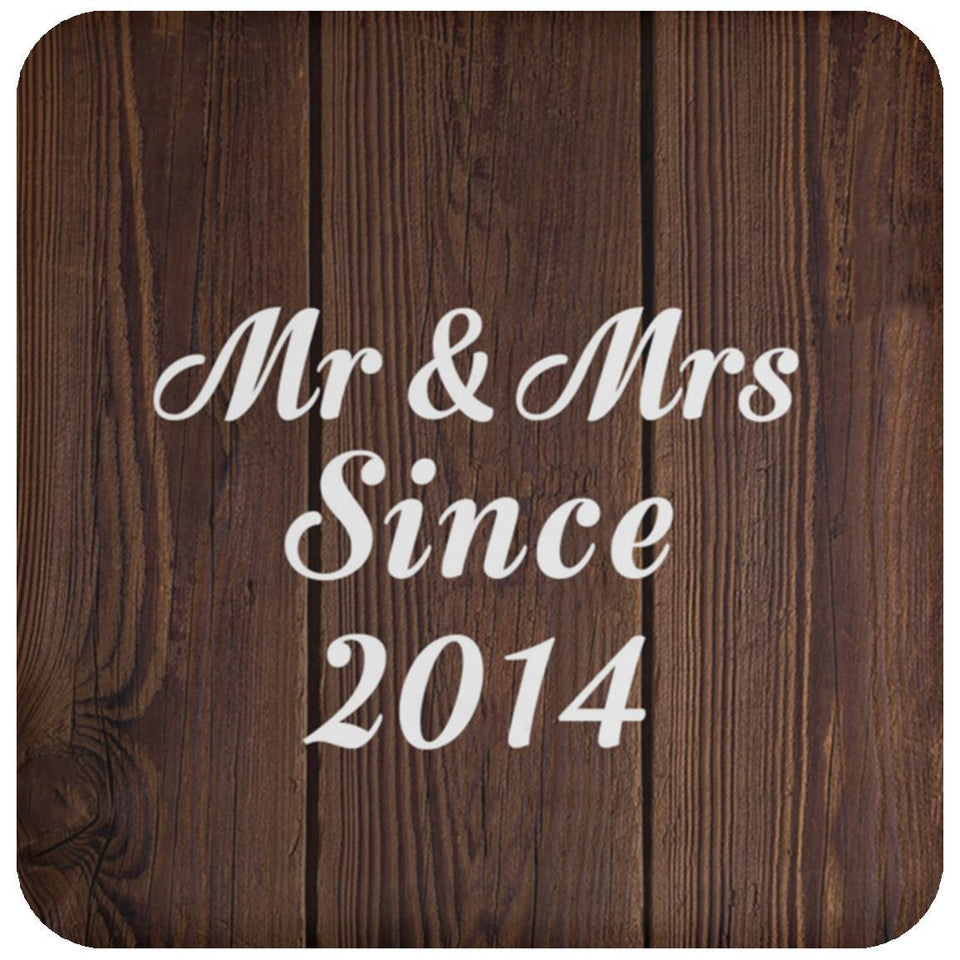 10th Anniversary Mr & Mrs Since 2014 - Drink Coaster D