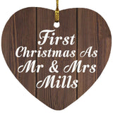 First Christmas As Mr & Mrs Mills - Heart Ornament D