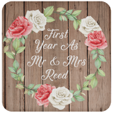 First Year As Mr & Mrs Reed - Drink Coaster B