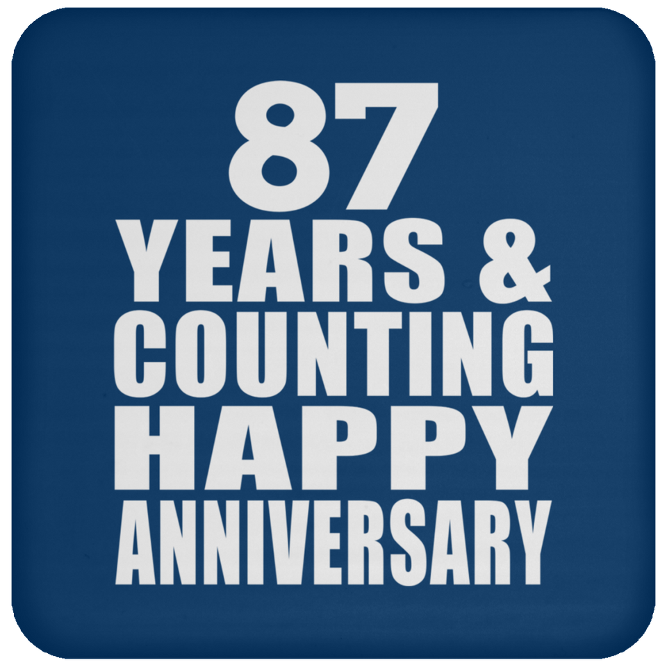Happy 87th Anniversary 87 Years & Counting - Drink Coaster