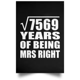 87th Anniversary Square Root of 7569 Years of Being Mrs Right - Poster Portrait