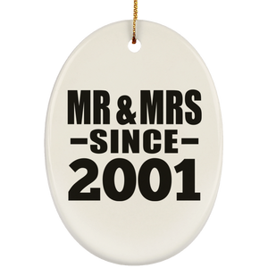 23rd Anniversary Mr & Mrs Since 2001 - Oval Ornament