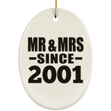 23rd Anniversary Mr & Mrs Since 2001 - Oval Ornament