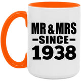 86th Anniversary Mr & Mrs Since 1938 - 15oz Accent Mug Orange