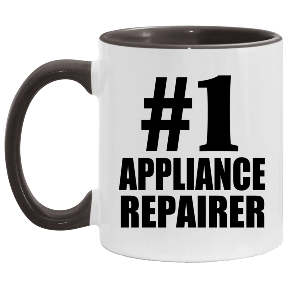 Number One #1 Appliance Repairer - 11oz Accent Mug Black