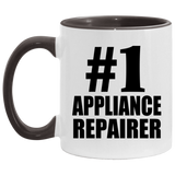 Number One #1 Appliance Repairer - 11oz Accent Mug Black