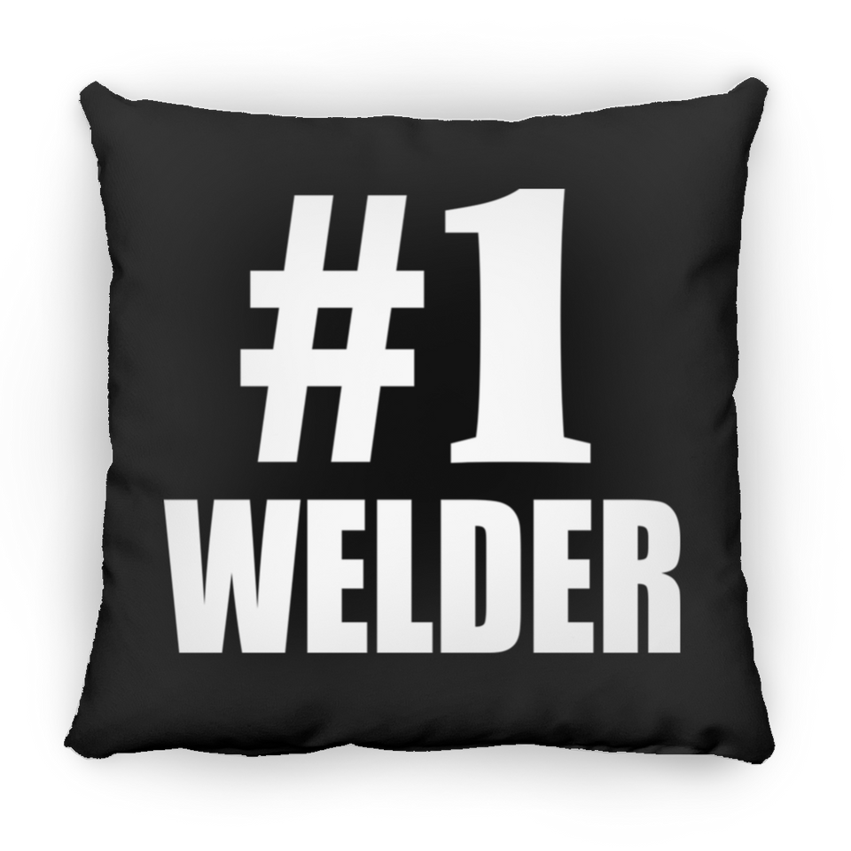 Number One #1 Welder - Throw Pillow Black