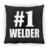 Number One #1 Welder - Throw Pillow Black