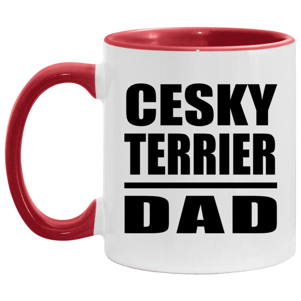 Cesky Terrier Dad - 11oz Accent Mug Red