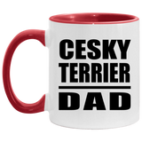 Cesky Terrier Dad - 11oz Accent Mug Red