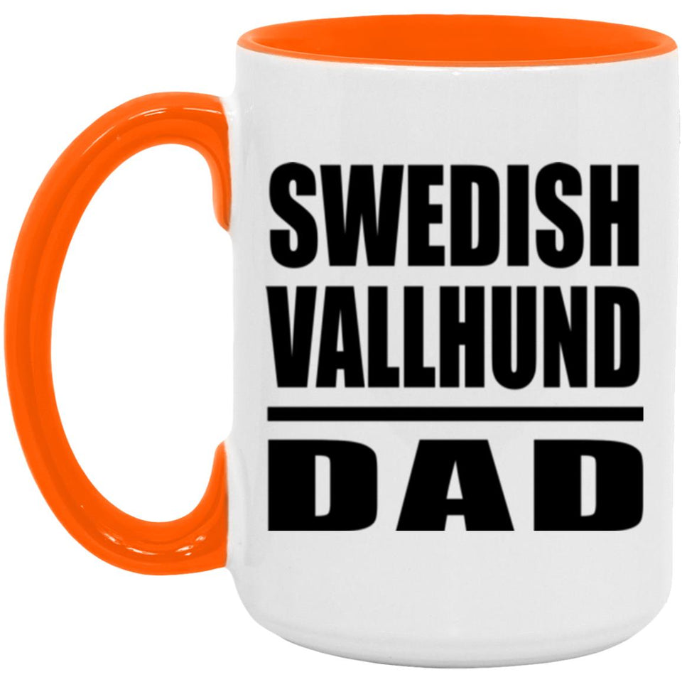 Swedish Vallhund Dad - 15oz Accent Mug Orange