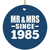 39th Anniversary Mr & Mrs Since 1985 - Circle Ornament