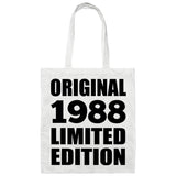 36th Birthday Original 1988 Limited Edition - Tote Bag White