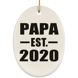 Papa Established EST. 2020 - Oval Ornament