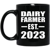 Dairy Farmer Established EST. 2023 - 11oz Coffee Mug Black