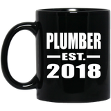 Plumber Established EST. 2018 - 11 Oz Coffee Mug Black