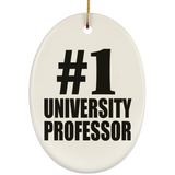 Number One #1 University Professor - Oval Ornament