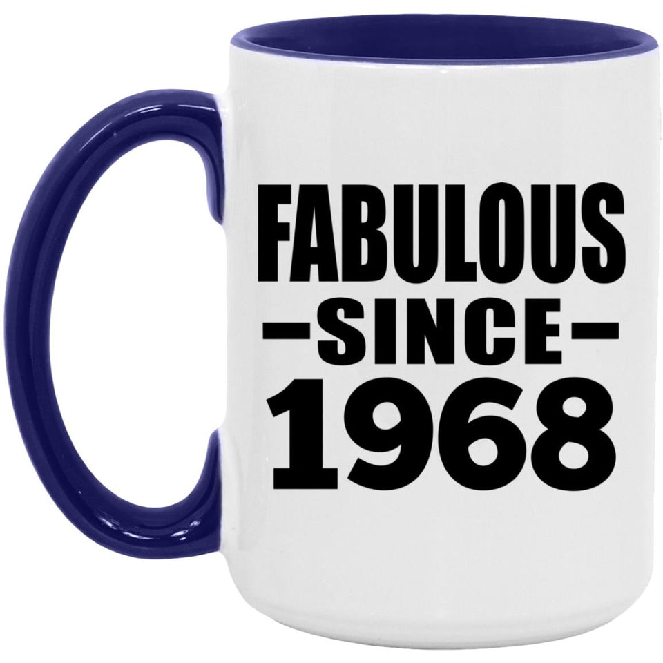 56th Birthday Fabulous Since 1968 - 15oz Accent Mug Purple