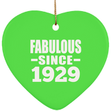 95th Birthday Fabulous Since 1929 - Heart Ornament