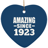 101st Birthday Amazing Since 1923 - Heart Ornament