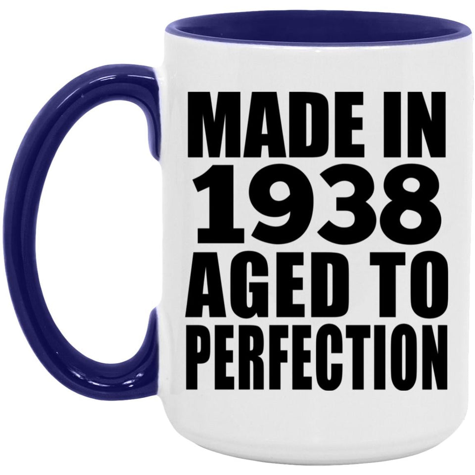 86th Birthday Made In 1938 Aged to Perfection - 15oz Accent Mug Purple
