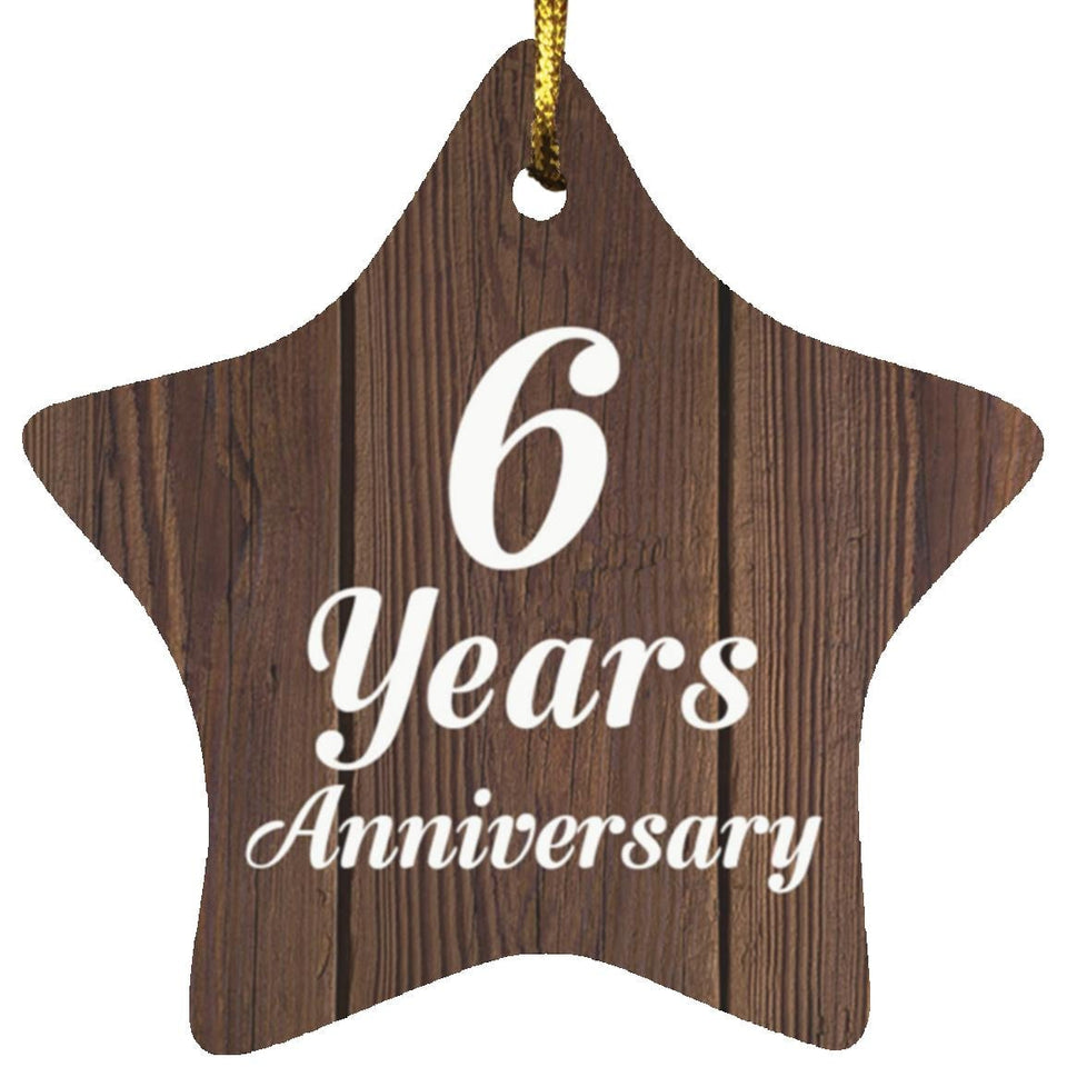 6th Anniversary 6 Years Anniversary - Star Ornament D